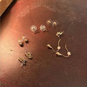 LOFT Gold Tone Mixed Stud and Drop Earring Set